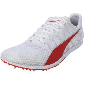 Comparateur de prix : PUMA Homme Evospeed Distance 11 Track and Field Shoe, White Red-Metallic Silver, 45 EU