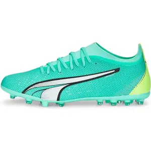 PUMA Ultra Match MG, Chaussures de Football Homme, Peppermint électrique Puma Blanc Fast Jaune, 44.5 EU pas cher