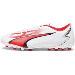 PUMA Homme Ultra Play MG Chaussure de Football, White Black Fire Orchid, 41 EU pas cher