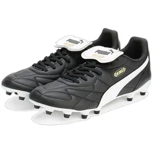 PUMA Unisex King Top Fg/Ag Chaussures de football, Puma Black Puma White Puma Gold, 44 EU