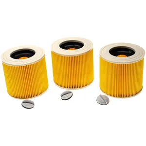 Comparateur de prix : vhbw Lot de 3x filtres à cartouche compatible avec Kärcher A 2236 X pt, A 2251 Me F1 aspirateur à sec ou humide - Filtre plissé, jaune