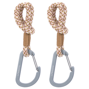 Lässig Lot de 2 crochets attaches poussettes camel vanille pas cher