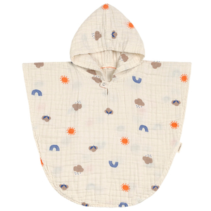 Lässig Poncho de Bain Enfant en Mousseline avec Capuche/Muslin Poncho Blossom Nature pas cher