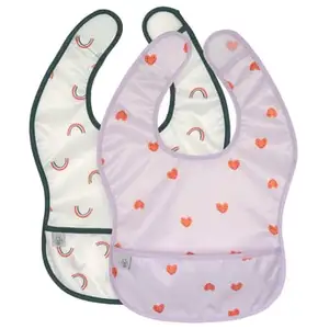 Lässig Lot de 2 bavoirs Happy Rascals Coeur lavande pas cher