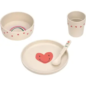 Lässig Coffret repas Happy Rascals Coeur lavande (4 pièces)