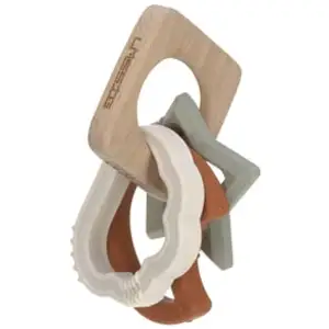LÄSSIG Anneau de dentition wood/silicone Little Universe pas cher