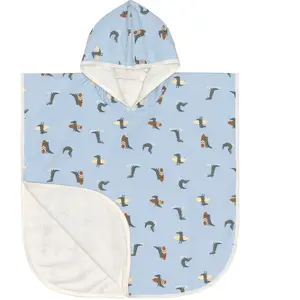 LÄSSIG Poncho de bain UV Crocodile sky blue pas cher