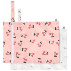 LÄSSIG Sac réutilisable pour lingettes 2 pièces/Wet Bag Happy Fruits Cherry pas cher