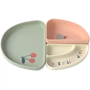 LÄSSIG Assiette compartimentée en silicone, Happy Fruits Cherry pas cher
