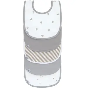 Lot de 5 bavoirs éponge GRIS Lässig pas cher