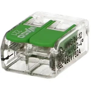 Wago - 100 connecteur 2 entrées pour fil souple ou rigide 'Green Range' pas cher