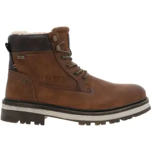 mustang Bottines brunes à talon décroché bas avec une doublure en maille sherpa pas cher