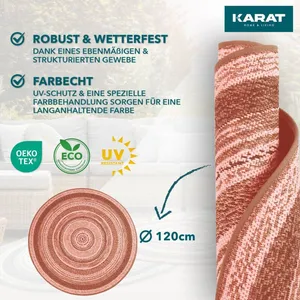 Floordirekt Tapis D'extérieur Pour Terrasse Et Balcon Zoe Terra Rond 120 Cm pas cher