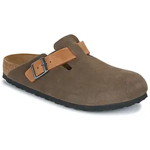 Sabots Birkenstock Boston BS Cuir Mixte Étroit marron - 44 pas cher