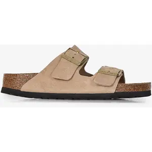 Sandales Birkenstock Arizona Suede Leather Narrow beige marron - 40