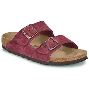 Sandales en cuir suédé Birkenstock Arizona Rouge 37 Étroit 1028331 pas cher
