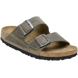 Birkenstock Arizona Oiled Leather - Sandales Faded Khaki 39 - Étroit pas cher