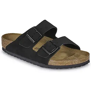 Sandales Birkenstock Arizona Suede Leather Noir 38 1027152 pas cher