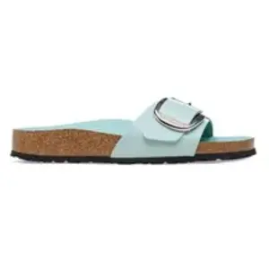 Sandales femme Birkenstock Madrid Big Buckle Natural Leather Patent Vert 38 Étroit 1026527 pas cher