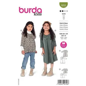 Patron Burda 9252 - Robe & blouse évasées de 104 à 134 cm(...) -