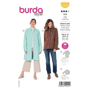 Burda 5974 Patron de couture pour femme Taille 34-44 Niveau 3
