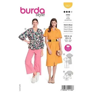 Patron Burda 6023 - Robe et de la blouse du 34 au 44 (FR)(...) -