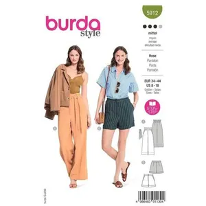 Burda Patron 5912 - Pantalon et short décontractés du 34 au 44 (FR)(...) -