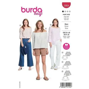 Patron Burda 5904 - Blouses Carmen du 34 au 48 (FR)(...) -
