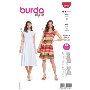 Burda Patron 5901 - Robes romantiques avec touche Vintage du 34 au 44 (FR)(...) -