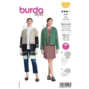 Burda Patron 5931 - Manteau et une veste coupe élégante du 34 au 44 (FR)(...) -