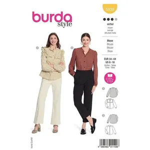Burda Patron 5939 - Blouses avec des manches froncées du 34 au 44 (FR)(...) -