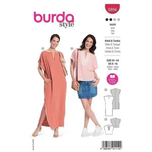 Patron Burda 5894 - Longue robe du 34 au 44 (FR)(...) -