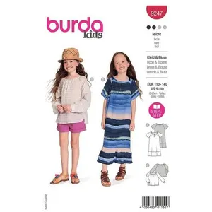 Burda Patron 9247 - Robe et une blouse avec des manches raglan du 5 au...