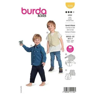 Patron Burda 9248 - Chemise classique et un gilet 2-7 ans(...) -