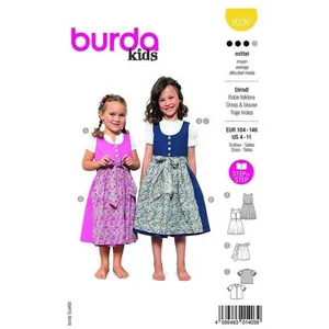 Burda Dirndl pour Enfants découpé en Papier #9230 Taille 104-146
