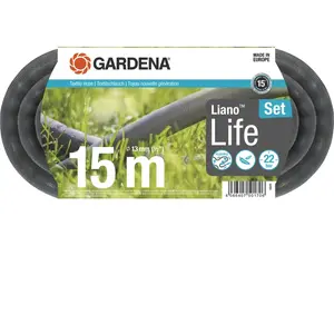 Comparateur de prix : GARDENA Liano  Life 18445-20 15 m 1/2 pouce noir Set de gaines textiles