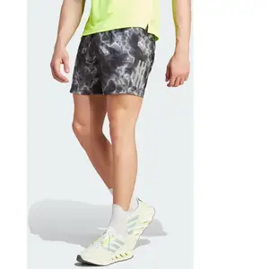 adidas Own The Run 5in AOP Short De Running Hommes - Noir , Multicouleur, Taille S pas cher