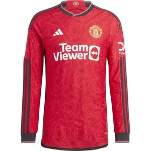 adidas 2023-2024 Man Utd Long Sleeve Home Football Soccer T-Shirt Maillot pas cher