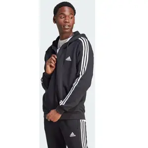 Adidas Sweat-shirt à Zip Essentials Fleece 3 Stripes pas cher