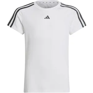 adidas 3-Stripes T-shirt Filles - Blanc , Noir, Taille 128 pas cher