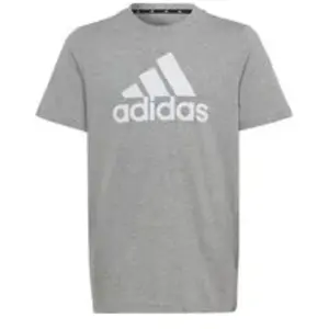 T-shirt grand logo coton enfant adidas Essentials Gris 7/8 ans HR6379 pas cher