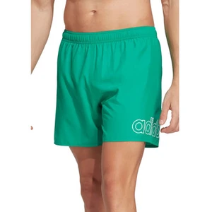 adidas Homme Logo CLX Short Length Swim Shorts, Court Green/White, S