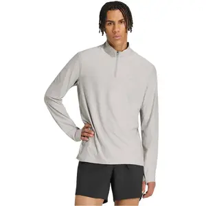 Sweat adidas ADI365 Running Iconic Climacool demi-zip gris clair - M
