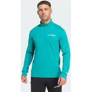 adidas Terrex XPR Half-Zip Maillot De Course Hommes - Vert, Taille S
