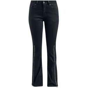 Comparateur de prix : Gothicana by EMP Femme Jeans Noirs Bootcut Style 5 Poches W31L32