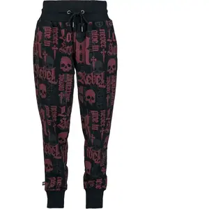 Comparateur de prix : Bas de survêtement  de Rock Rebel by EMP - Pantalon Imprimé Rock Rebel - S à XXL - pour Femme - noir M