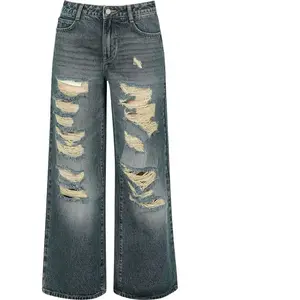 Jean  de RED by EMP - Pantalon Découpé - W27L30 à W34L32 - pour Femme - bleu/gris W28L30