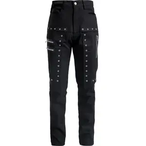 Jean  de Gothicana by EMP - Jean avec  illets & Zips - W30L32 à W34L34 - pour Homme - noir W33L34