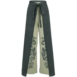 Comparateur de prix : Pantalon en toile  de Black Premium by EMP - Pantalon Wrap à Motifs - S-M à XXL-3XL - pour Femme - vert foncé XXL-3XL