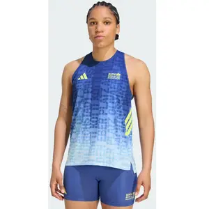 adidas BMW Berlin Maillot de course Femmes - bleu, jaune, Taille S pas cher